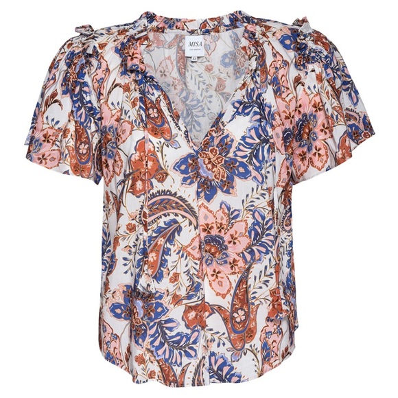 Misa Los Angeles Floral Blouse Top Women’s Size X-Small - Picture 1 of 6